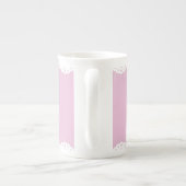 Roze Eyelet Trim Bone China Mok (Achterkant)