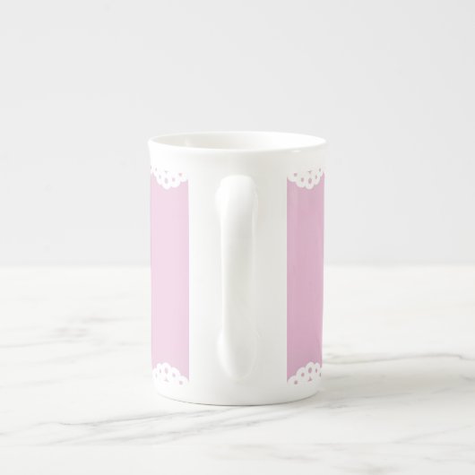 Roze Eyelet Trim Bone China Mok (Achterkant)