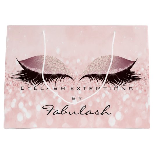 Roze Eyes Lashes Blush Makeup Glitter Bridal Groot Cadeauzakje (Voorkant)