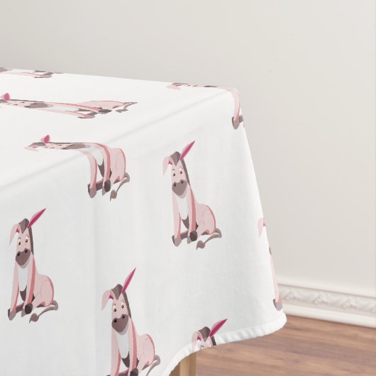 Roze ezel tafelkleed (Voorbeeld)