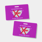 Roze | FACE MASK-VRIJSTELLING Badge (Voor- en achterkant)