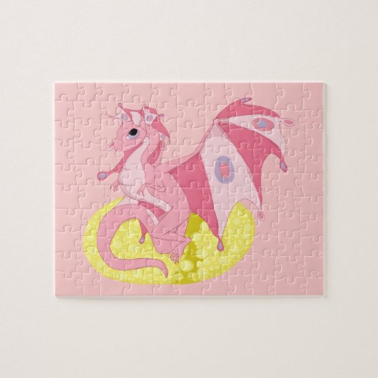 Roze Fae Dragon Hatchling Jigzaag Puzzle Legpuzzel (Horizontaal)