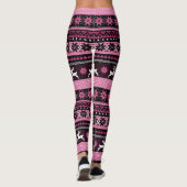 Roze Fair Isle Pattern Leggings (Achterkant)