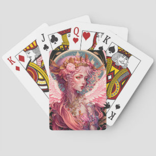 Roze Fairy Angel Fantasy Art Pokerkaarten