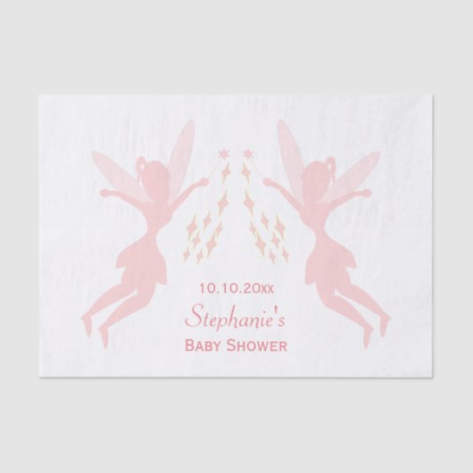 Roze Fairy Baby shower Tissuepapier (Voorkant)