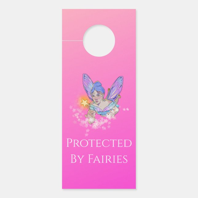 Roze Fairy Bescherming Deur Hanger (Voorkant)