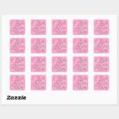 Roze Faith Hope Butterflies Stars Virtuals Vierkante Sticker (Vel)