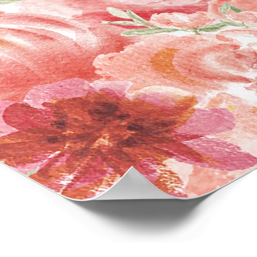 Roze Fall in Love-verlovingsfeest welkomstbord Poster (Hoek)