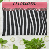 Roze Fancy Glitter Girly Leopard Print Elegant Theedoek (Gevouwen)