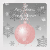 Roze Fancy kerstsierlabel Labels (Design 2)