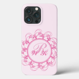 Roze Fancy Monogram iPhone Case