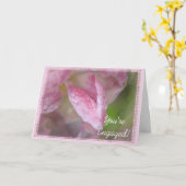 Roze Fancy Tulip Verloving gefeliciteerd Kaart (Gele Bloem)