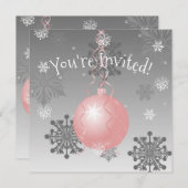 Roze Fancy uitnodiging voor kerstversiering (Voorkant / Achterkant)