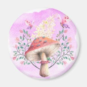 Roze Fantasie Tuin Print Magneet