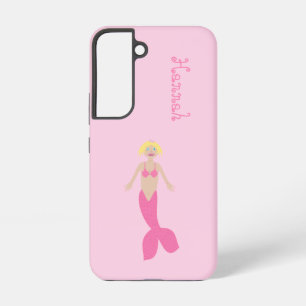  Roze Fantasie Zeemeermin Aangepaste Naam Samsung Galaxy Hoesje