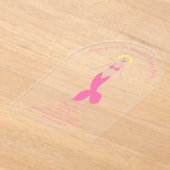 roze fantasie zeemeermin aangepaste verjaardagsfe acryl uitnodigingen (Laagn)