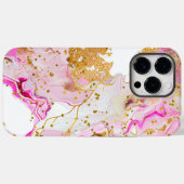 Roze Fantasy Alcohol Ink iPhone 14 Pro Max Hoesje (Achterkant (horizontaal))
