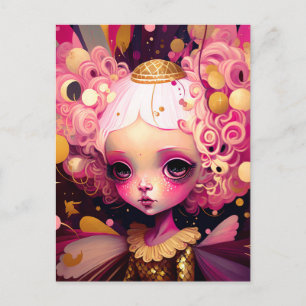 Roze Fantasy Art Briefkaart