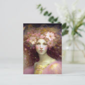 Roze Fantasy Art Briefkaart (Staand voorkant)