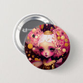 Roze Fantasy Art Ronde Button 5,7 Cm (Voorkant /achterkant)