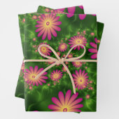 Roze fantasy Flowers Modern Abstract fractal Art Inpakpapier Vel (In situ)