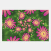 Roze fantasy Flowers Modern Abstract fractal Art Inpakpapier Vel (Voorkant)