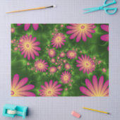 Roze fantasy Flowers Modern Abstract fractal Art Tissuepapier (Craft)