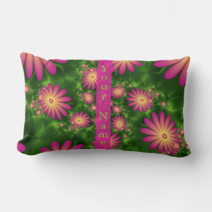 Roze fantasy Flowers Modern Abstracte fractale naa Kussen