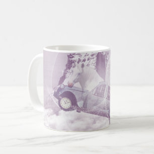 Roze fantasy Flying Horse Car Butterfly Fairy Wing Koffiemok
