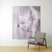 Roze fantasy Flying Horse Car Butterfly Fairy Wing Wandkleed (In situ)