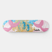 Roze Fantasy Mermaid Life Skateboard (Horizontaal)