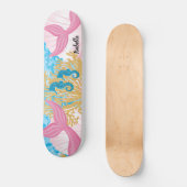 Roze Fantasy Mermaid Life Skateboard (Voorkant)
