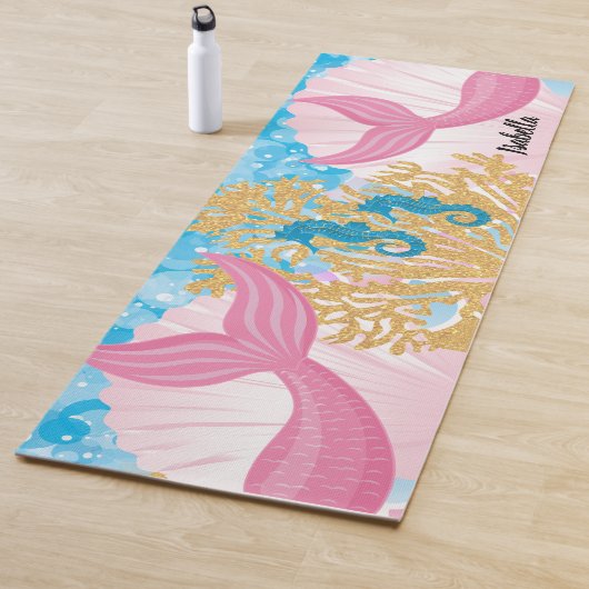Roze Fantasy Mermaid Life Yogamat (In situ)
