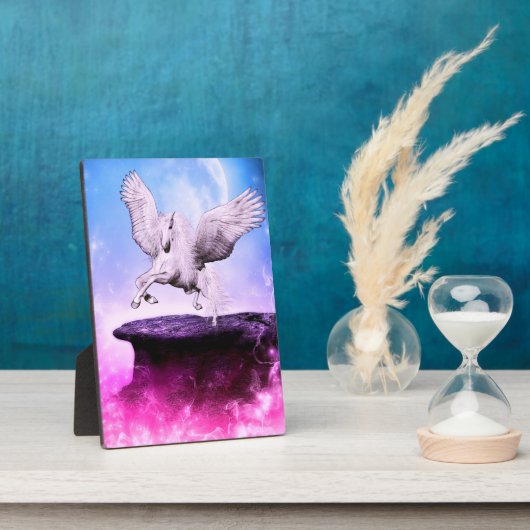 Roze Fantasy Unicorn Fotoplaat (Zijkant)