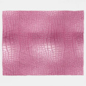 Roze Faux Alligator Animal Print Fleece Deken (Voorkant (Horizontaal))