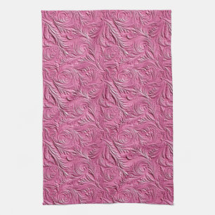 Roze Faux Alligator Animal Print Theedoek