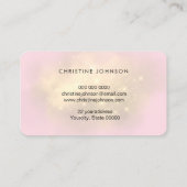 roze faux glitter bow logo visitekaartje (Achterkant)