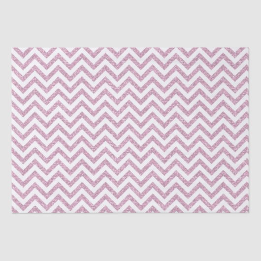Roze Faux Glitter Chevron Tissuepapier (Voorkant)