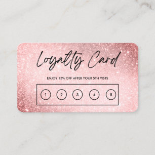 Roze Faux Glitter Custom Loyalty Kaart Visitekaartje