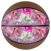 Roze faux Glitter en Flowers Basketball Basketbal (Voorkant)