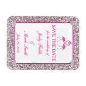 Roze faux glitter flamingo sparen de Datum Magnet Magneet (Horizontaal)