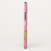 Roze Faux Glitter & Gold Stripe Case-Mate iPhone Case (Achterkant / rechts)