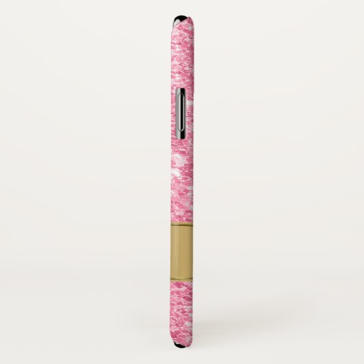 Roze Faux Glitter & Gold Stripe Case-Mate iPhone Case (Achterkant / rechts)