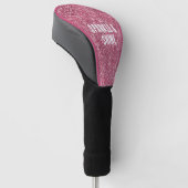Roze Faux Glitter Golfheadcover (Schuin)