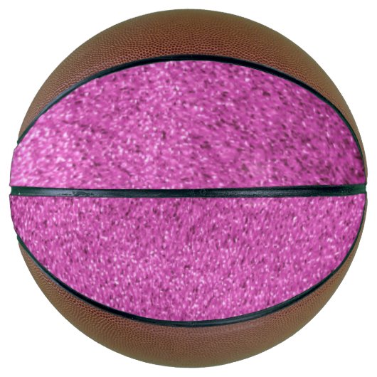 Roze Faux Glitter Mini Basketbal (Voorkant)