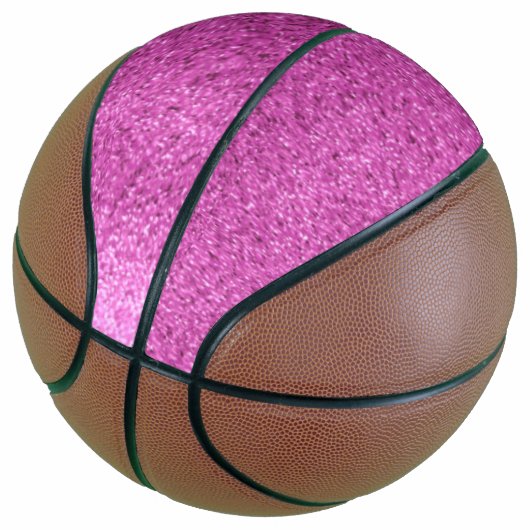 Roze Faux Glitter Mini Basketbal (Schuin)