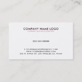 Roze Faux Glitter Modern Design Visitekaartje (Achterkant)