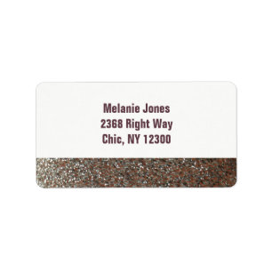 Roze Faux Glitter Nieuw Adres Etiket
