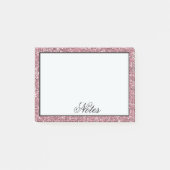 Roze Faux Glitter Post-it® Notes (Voorkant)