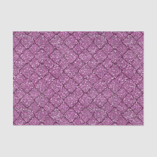 Roze Faux Glitter Quatrefoil Tissuepapier (Voorkant)